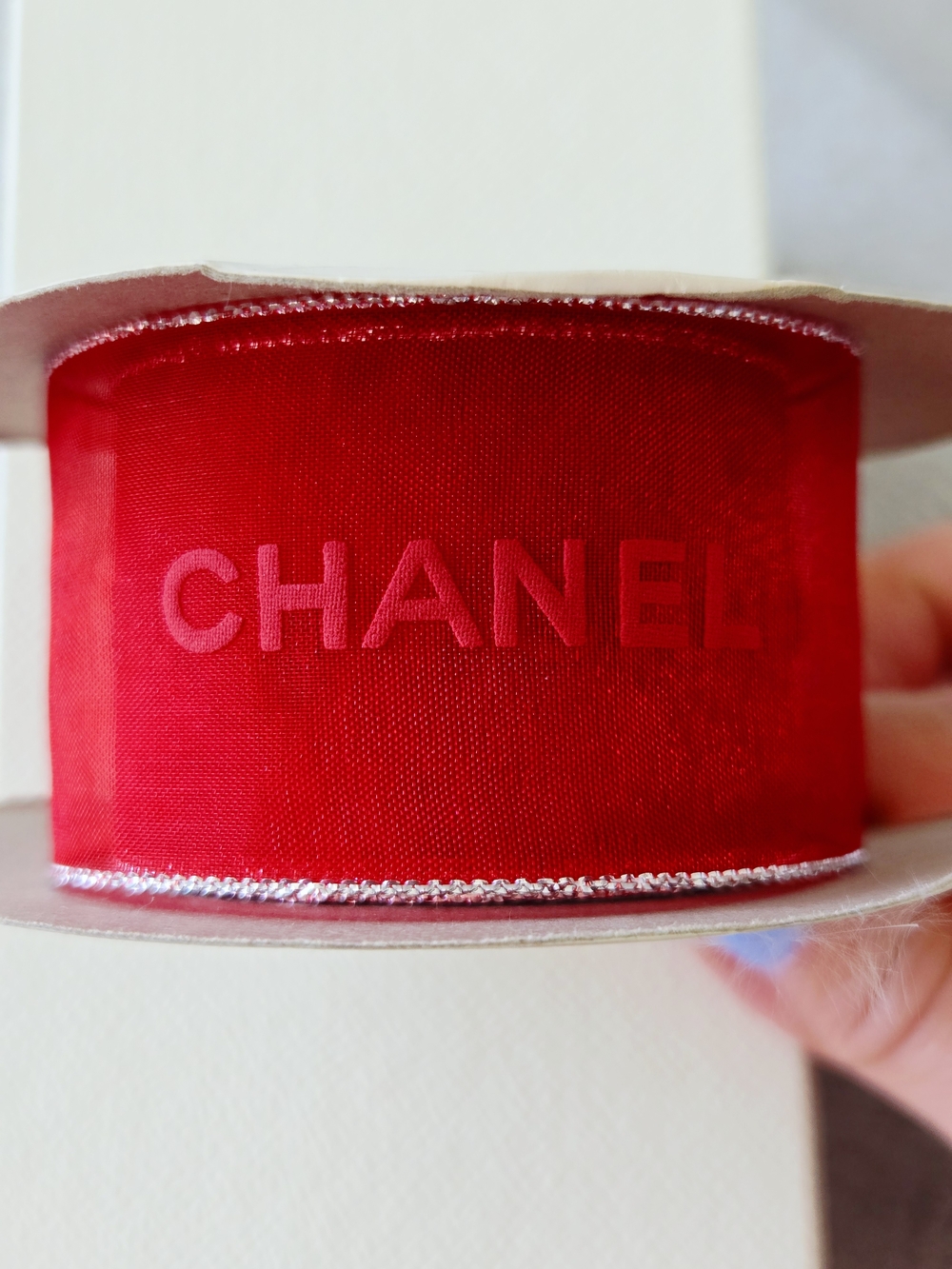 CHANEL Red Logo Ribbon